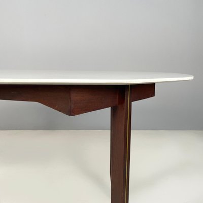 Mid-Century Italian Modern Dining Table in Marble, Wood and Bass, 1960s-GDD-1821588