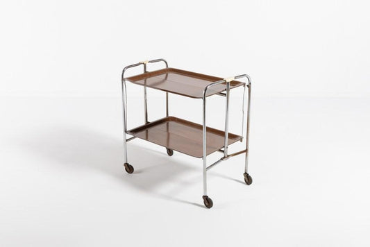 Mid-Century Italian Modern Foldable Serving Trolley / Bar Cart