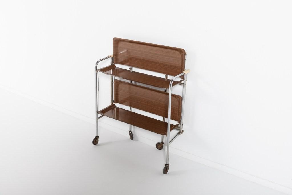 Mid-Century Italian Modern Foldable Serving Trolley / Bar Cart