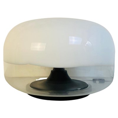 Mid-Century Italian Modern Glass Table Lamp with Abstract Decoration, 1970s-GDD-1142092