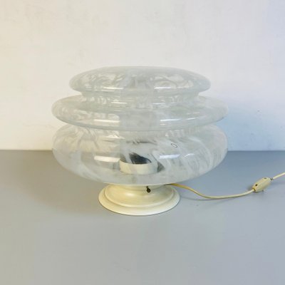 Mid-Century Italian Modern Glass Table Lamp with Abstract Decoration, 1970s-GDD-1123023