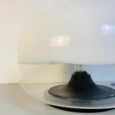 Mid-Century Italian Modern Glass Table Lamp with Abstract Decoration, 1970s-GDD-1142092