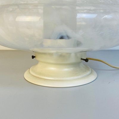 Mid-Century Italian Modern Glass Table Lamp with Abstract Decoration, 1970s-GDD-1123023