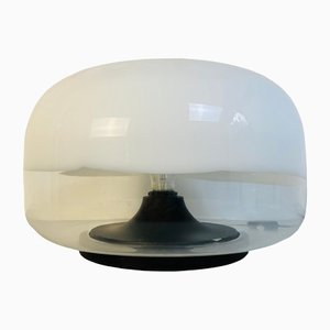 Mid-Century Italian Modern Glass Table Lamp with Abstract Decoration, 1970s-GDD-1142092