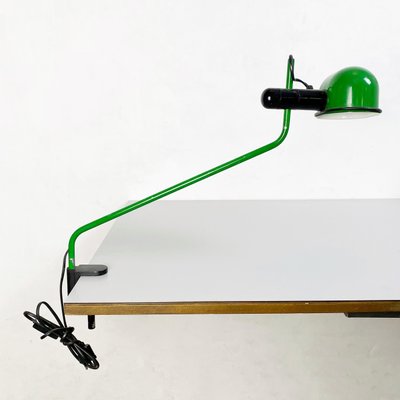 Mid-Century Italian Modern Green Metal Clamp-on Table Lamp, 1980s-GDD-1155473