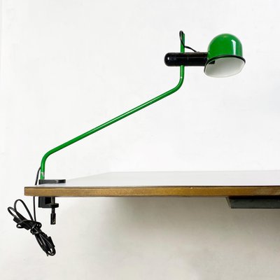 Mid-Century Italian Modern Green Metal Clamp-on Table Lamp, 1980s-GDD-1155473