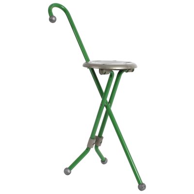 Mid-Century Italian Modern Green Metal Ulisse Folding Chair by Ivan Loss, 1980s-JDR-1126064