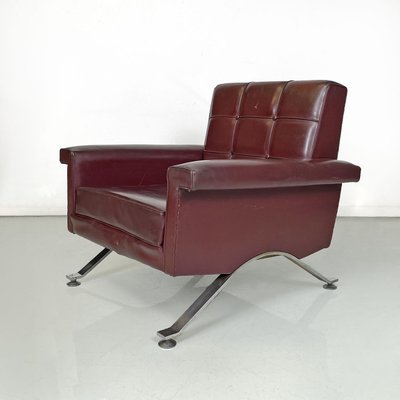 Mid-Century Italian Modern Leather Armchairs attributed to Ico Parisi for Cassina, 1960s, Set of 2-GDD-1798562