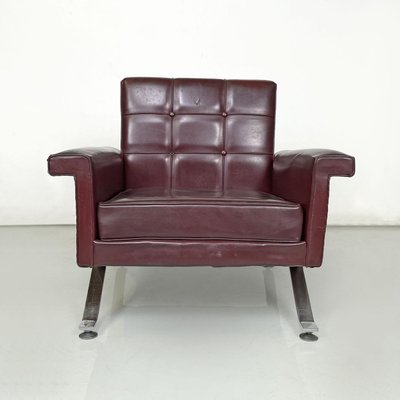 Mid-Century Italian Modern Leather Armchairs attributed to Ico Parisi for Cassina, 1960s, Set of 2-GDD-1798562