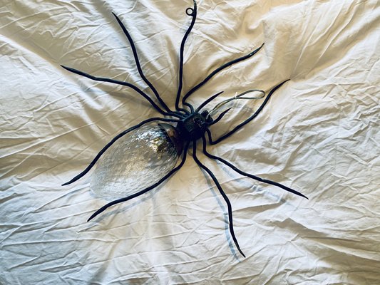 Mid-Century Italian Modern Metal and Glass Spider Wall Lamp, 1950s-PYR-1823811