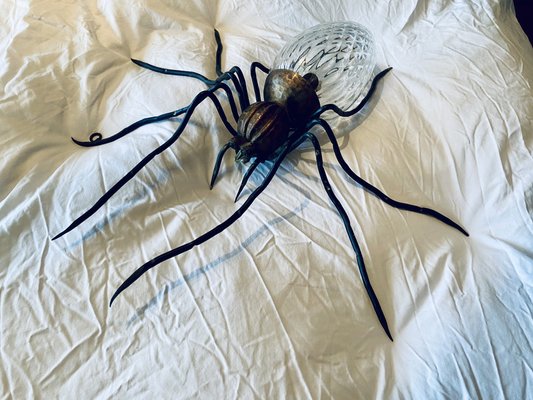 Mid-Century Italian Modern Metal and Glass Spider Wall Lamp, 1950s-PYR-1823811