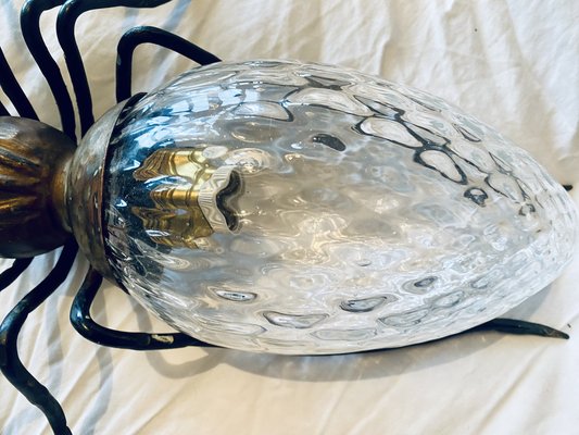 Mid-Century Italian Modern Metal and Glass Spider Wall Lamp, 1950s-PYR-1823811