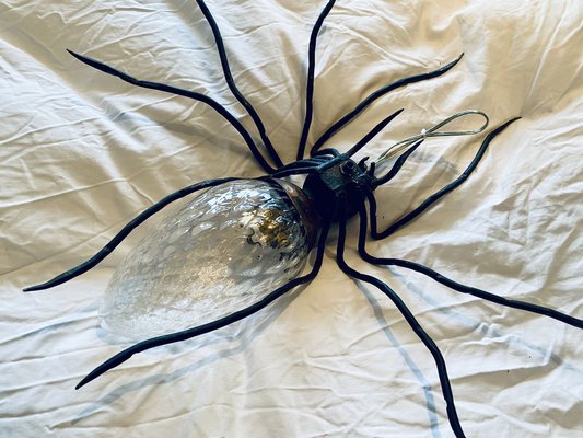 Mid-Century Italian Modern Metal and Glass Spider Wall Lamp, 1950s-PYR-1823811