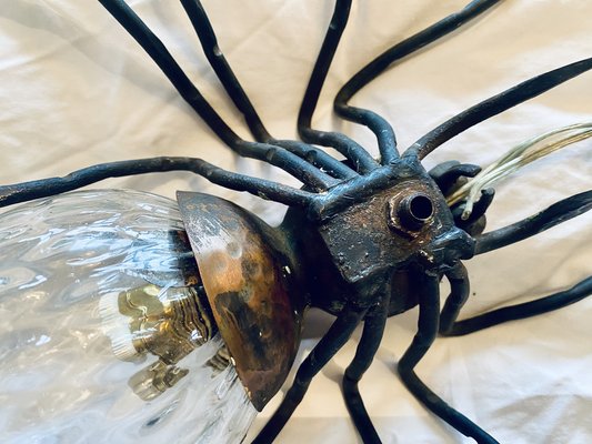 Mid-Century Italian Modern Metal and Glass Spider Wall Lamp, 1950s-PYR-1823811