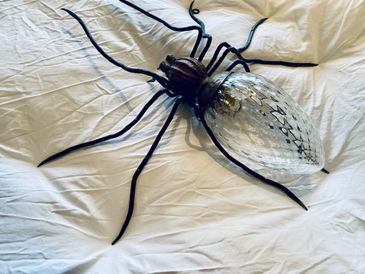 Mid-Century Italian Modern Metal and Glass Spider Wall Lamp, 1950s-PYR-1823811