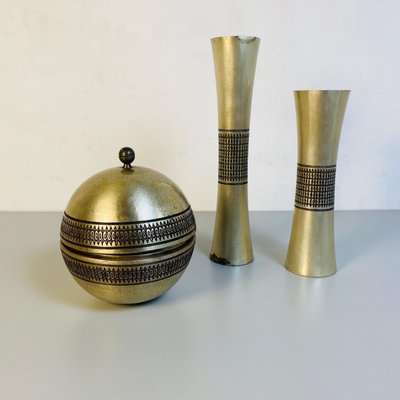 Mid-Century Italian Modern Metal Centerpieces, 1970s, Set of 3-GDD-1120733