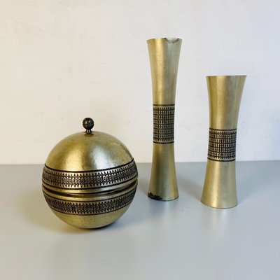 Mid-Century Italian Modern Metal Centerpieces, 1970s, Set of 3-GDD-1120733