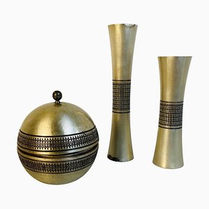 Mid-Century Italian Modern Metal Centerpieces, 1970s, Set of 3-GDD-1120733