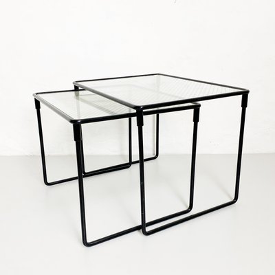 Mid-Century Italian Modern Metal & Glass Coffee Tables, 1970s, Set of 2-GDD-1191829