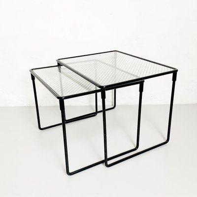 Mid-Century Italian Modern Metal & Glass Coffee Tables, 1970s, Set of 2-GDD-1191829