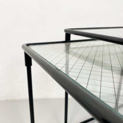 Mid-Century Italian Modern Metal & Glass Coffee Tables, 1970s, Set of 2-GDD-1191829