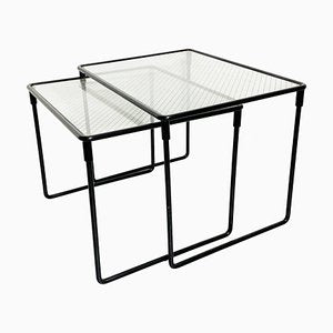 Mid-Century Italian Modern Metal & Glass Coffee Tables, 1970s, Set of 2-GDD-1191829