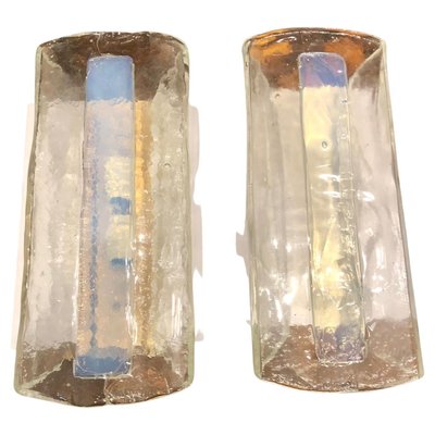 Mid-Century Italian Modern Murano Art Glass Wall Sconces from Mazzega, Italy, 1970, Set of 2-HQI-1281101