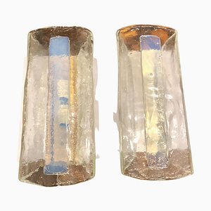 Mid-Century Italian Modern Murano Art Glass Wall Sconces from Mazzega, Italy, 1970, Set of 2-HQI-1281101