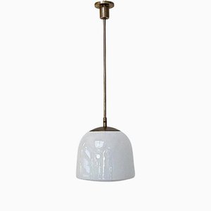 Mid-Century Italian Modern Opalin Glass Chanderlier with Central Steel Rod, 1970-GDD-1165954