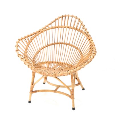 Mid-Century Italian Modern Rattan Armchair, 1960s-MY-1432087