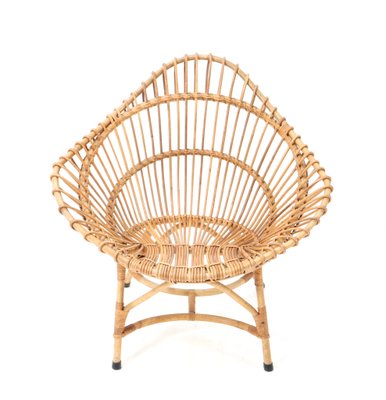 Mid-Century Italian Modern Rattan Armchair, 1960s-MY-1432087