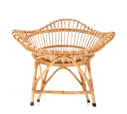 Mid-Century Italian Modern Rattan Armchair, 1960s-MY-1432087