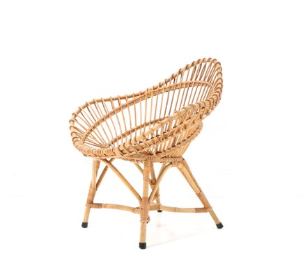 Mid-Century Italian Modern Rattan Armchair, 1960s-MY-1432087