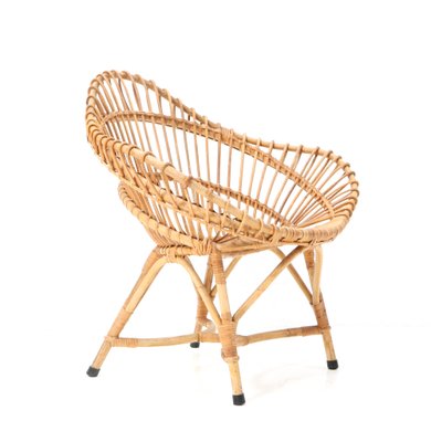 Mid-Century Italian Modern Rattan Armchair, 1960s-MY-1432087