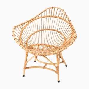 Mid-Century Italian Modern Rattan Armchair, 1960s-MY-1432087