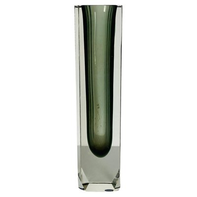 Mid-Century Italian Modern Sommersi Series Grey Murano Glass Vase, 1960s-GDD-1190623