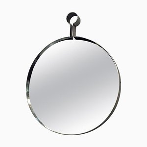 Mid-Century Italian Modern Steel Circular Mirror, 1970s-GDD-1096561