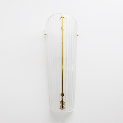 Mid-Century Italian Modern Style Murano Glass and Brass Sconces, 1990, Set of 2-FER-2031385