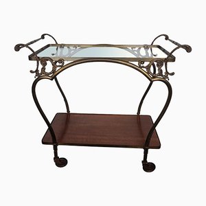 Mid-Century Italian Modern Two-Tier Gilt Brass Bar Cart-EUP-1165801