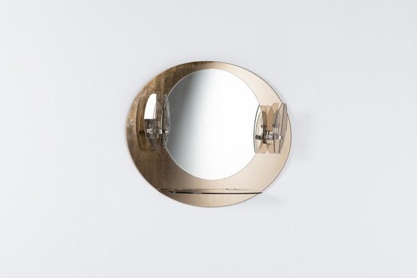 Mid-Century Italian Modern Wall Mirror With Sconces from Veca, 1960s-KMC-1229634