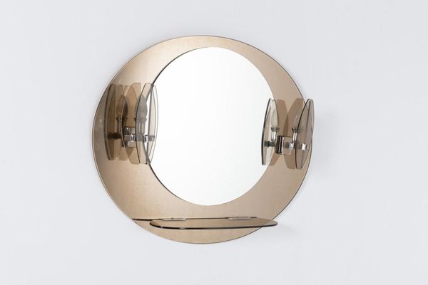 Mid-Century Italian Modern Wall Mirror With Sconces from Veca, 1960s-KMC-1229634