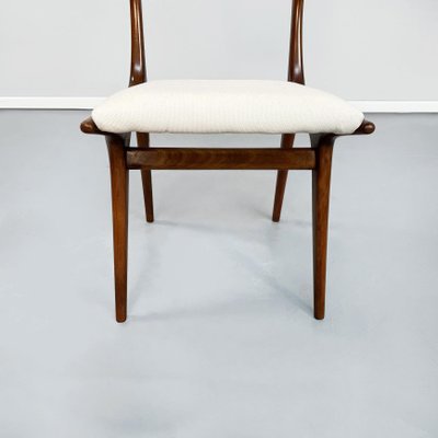 Mid-Century Italian Modern White Fabric & Wood Chairs by De Carli Cassina, 1958, Set of 2-GDD-1230450