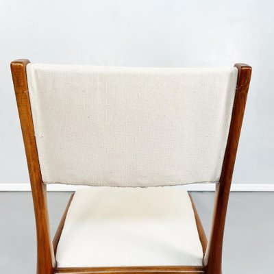 Mid-Century Italian Modern White Fabric & Wood Chairs by De Carli Cassina, 1958, Set of 2-GDD-1230450