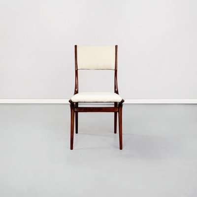 Mid-Century Italian Modern White Fabric & Wood Chairs by De Carli Cassina, 1958, Set of 2-GDD-1230450