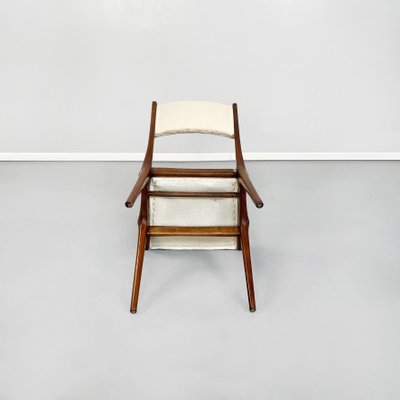 Mid-Century Italian Modern White Fabric & Wood Chairs by De Carli Cassina, 1958, Set of 2-GDD-1230450