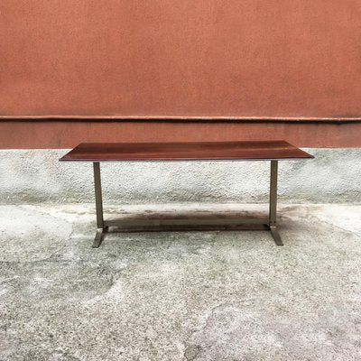 Mid-Century Italian Modern Wood Top and Steel Base Desk Table by Formanova, 1970s-GDD-1096655