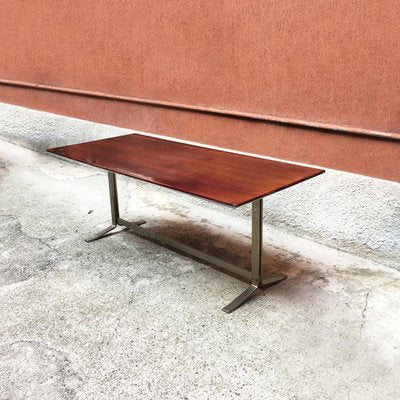 Mid-Century Italian Modern Wood Top and Steel Base Desk Table by Formanova, 1970s-GDD-1096655