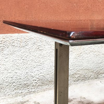 Mid-Century Italian Modern Wood Top and Steel Base Desk Table by Formanova, 1970s-GDD-1096655