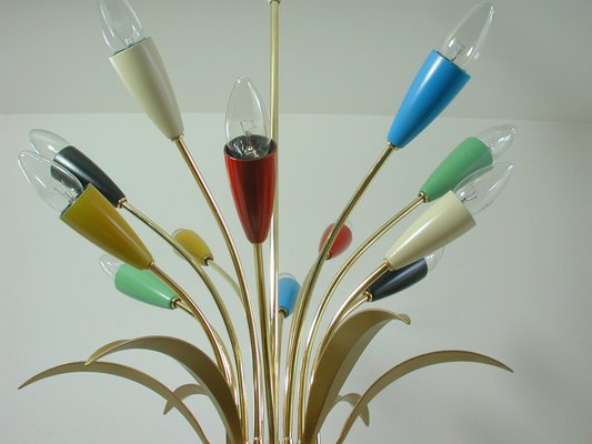 Mid-Century Italian Multi-Color 12-Light Sputnik Chandelier from Arredoluce, 1950s-OE-897945