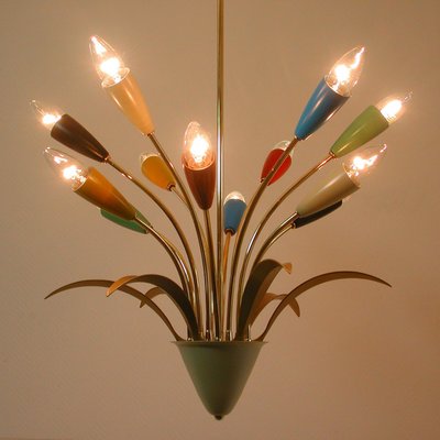 Mid-Century Italian Multi-Color 12-Light Sputnik Chandelier from Arredoluce, 1950s-OE-897945